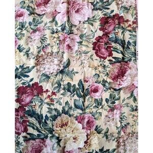 1.5 Yards Vintage Atelier Screen Printed Floral Drapery Upholstery Decor Fabric